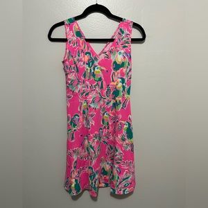 Lilly Pulitzer Dress Floral Multicolor XS  Cotton and Spandex Gently Used